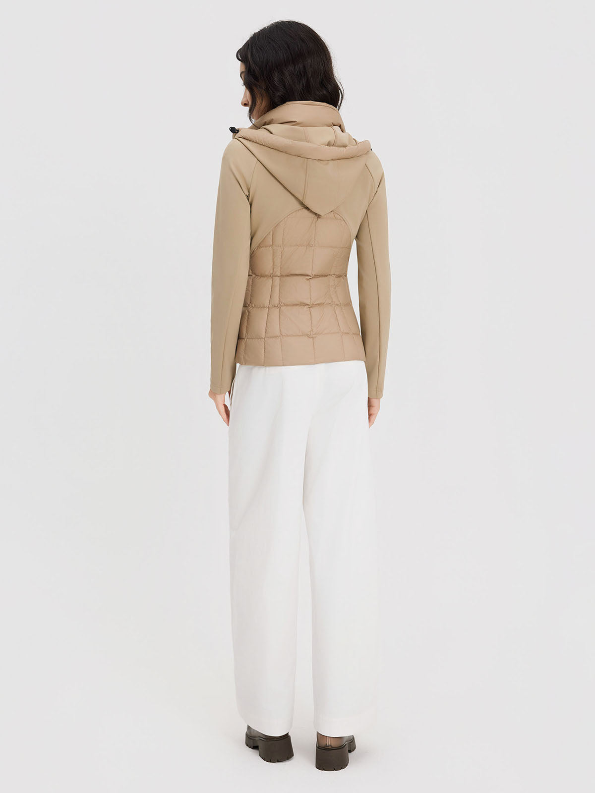 ASOBIO Hooded Stretch-Panel Goose Down Jacket