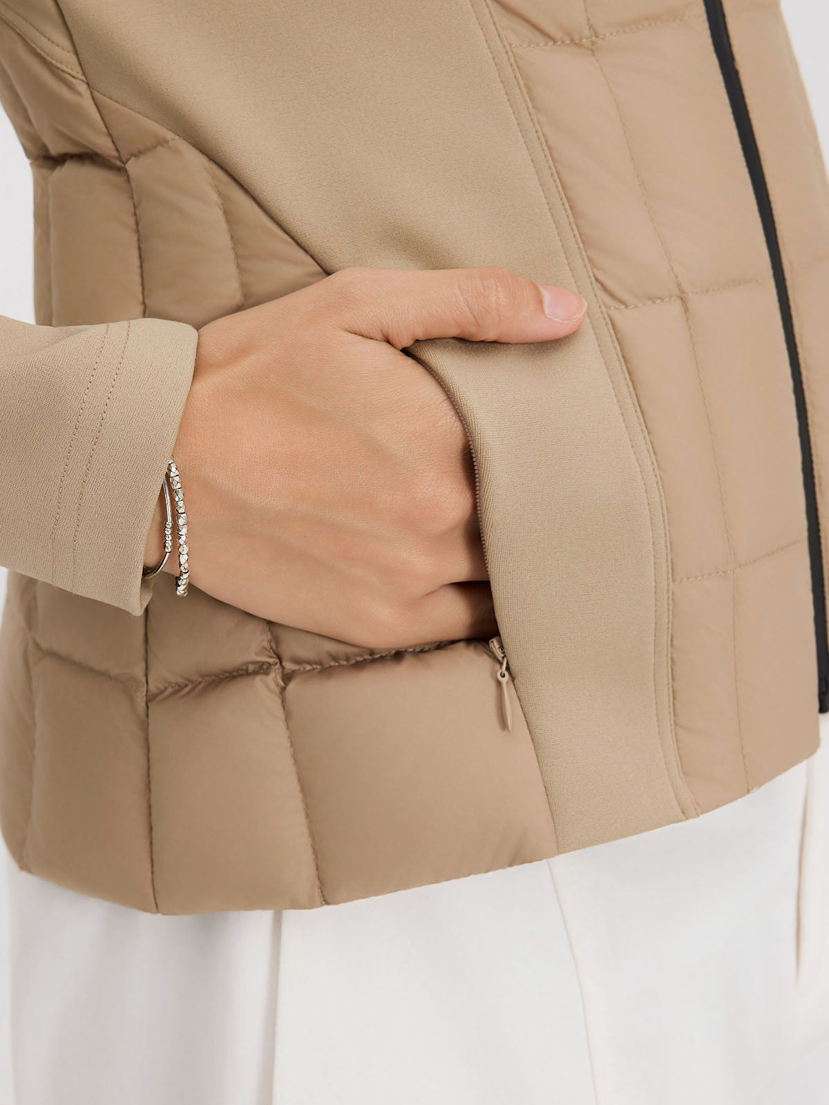 ASOBIO Hooded Stretch-Panel Goose Down Jacket