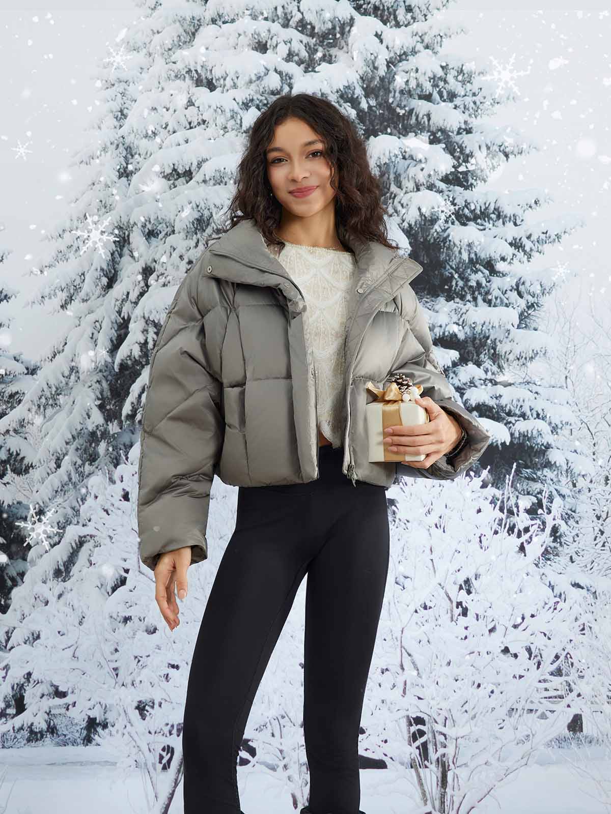 Water-Repellent Stand Collar Puffer