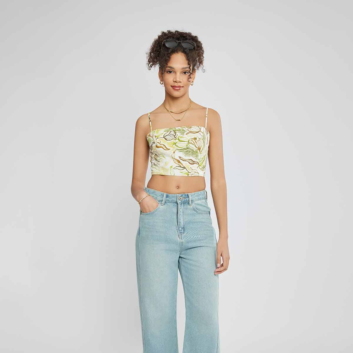 Ramie-Blend Cami with Adjustable Straps