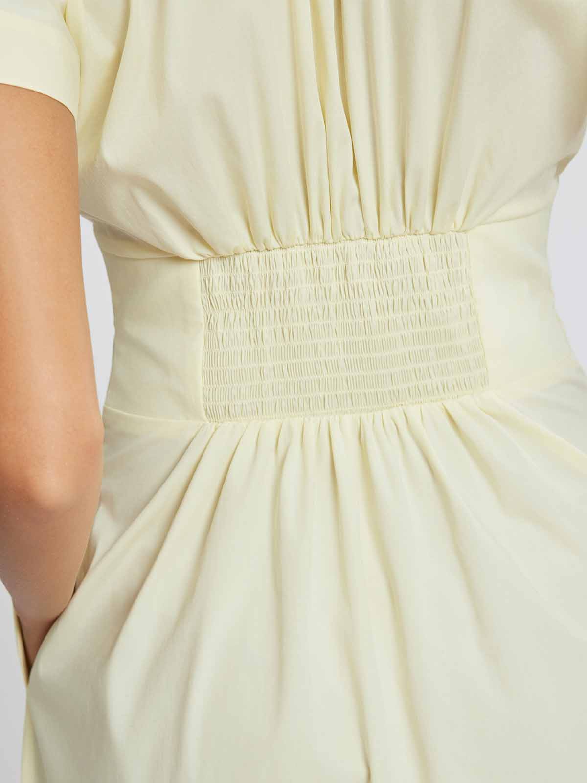 ASOBIO Button-Front Pleated Midi Shirt Dress