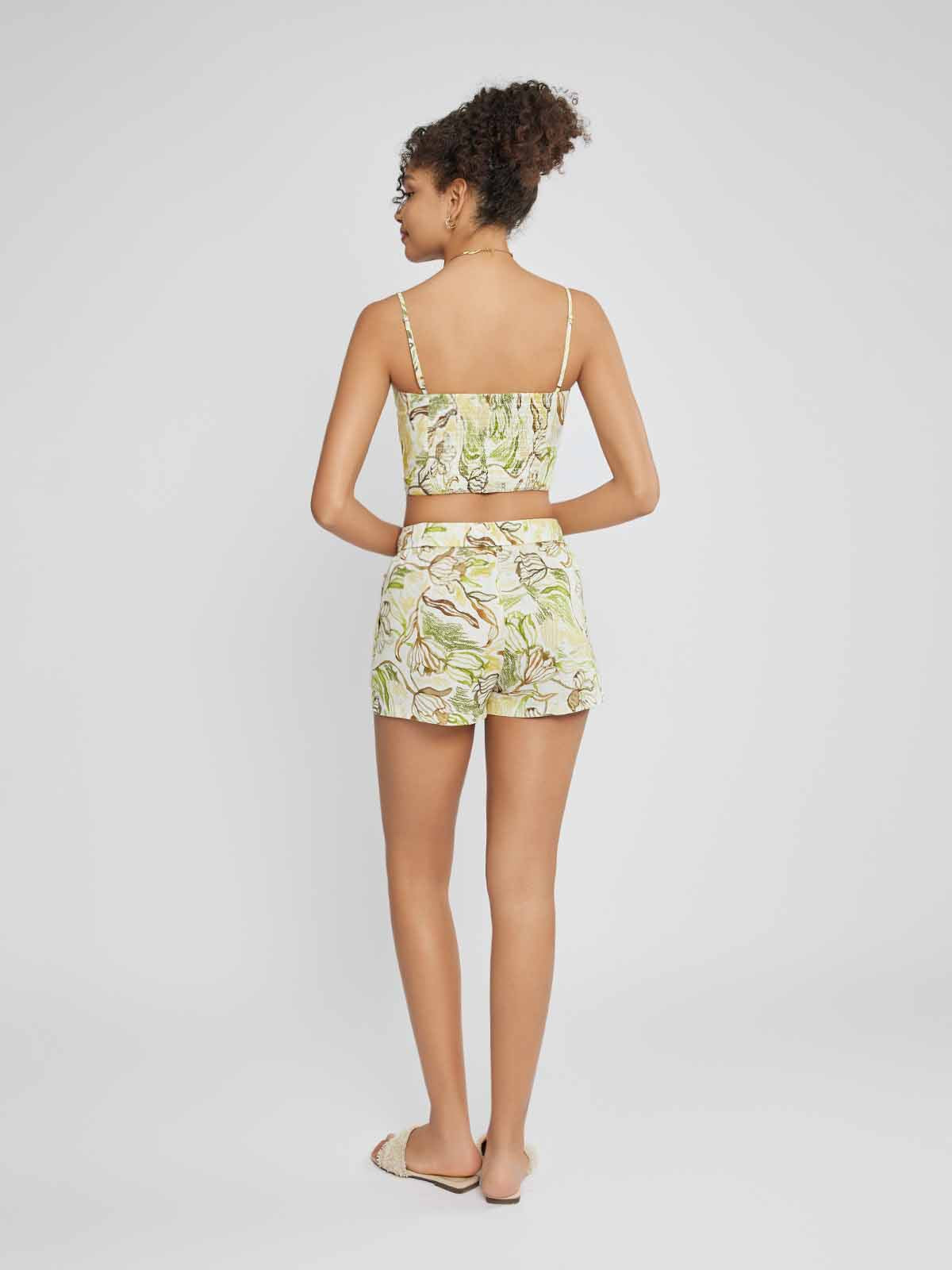 Ramie-Blend Pull-On Shorts