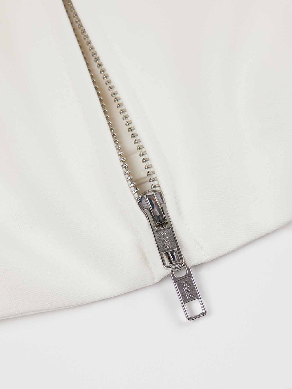 Double-Zip Sleeveless Fitted Shirt Top