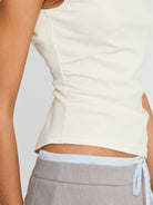 Ruched Side Asymmetrical Hem Sleeveless Top