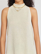 Halter Neck Mesh Knit Top