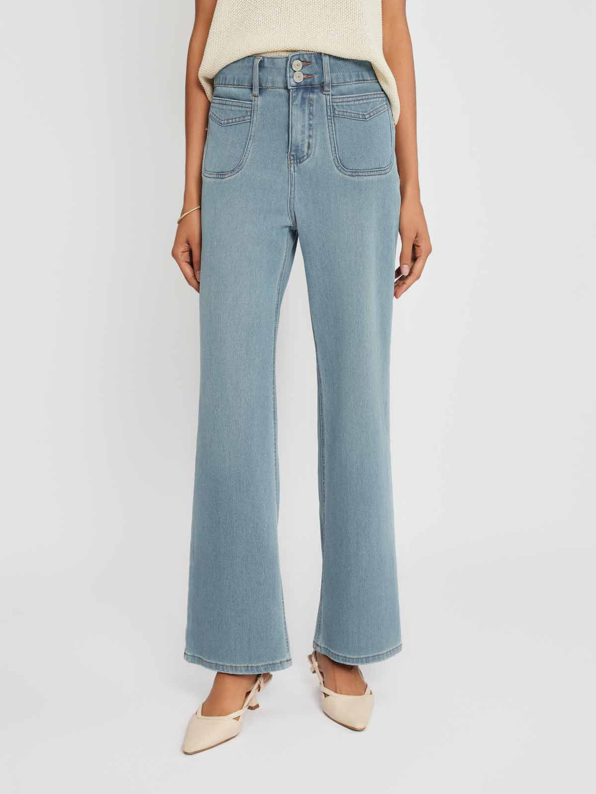 High Waist Slim Straight Stretch Jeans