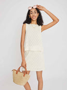 Fringed Jacquard Straight Knit Top