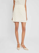 Fringed Jacquard A-Line Mini Skirt