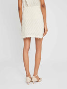 Fringed Jacquard A-Line Mini Skirt