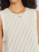 Fringed Jacquard Straight Knit Top