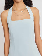 Halterneck Pleated Mini Dress