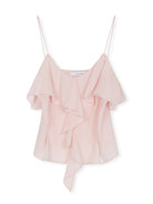 Ruffled Chiffon V-Neck Camisole