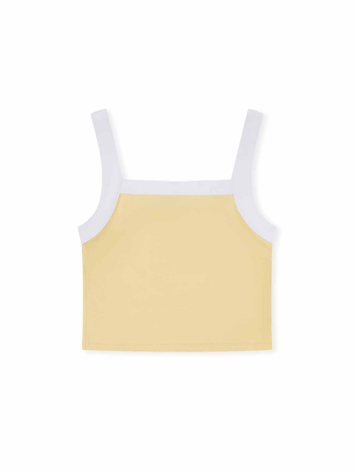 Contrast Wide Strap Knit Sports Cami