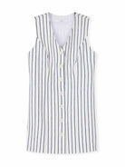 100% Linen Button-Up Linen Vest Mini Dress