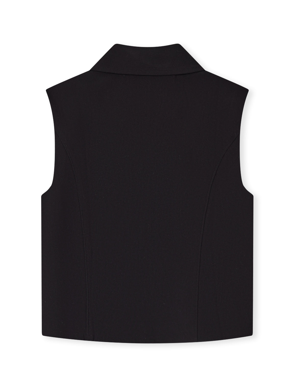 Double-Zip Sleeveless Fitted Shirt Top