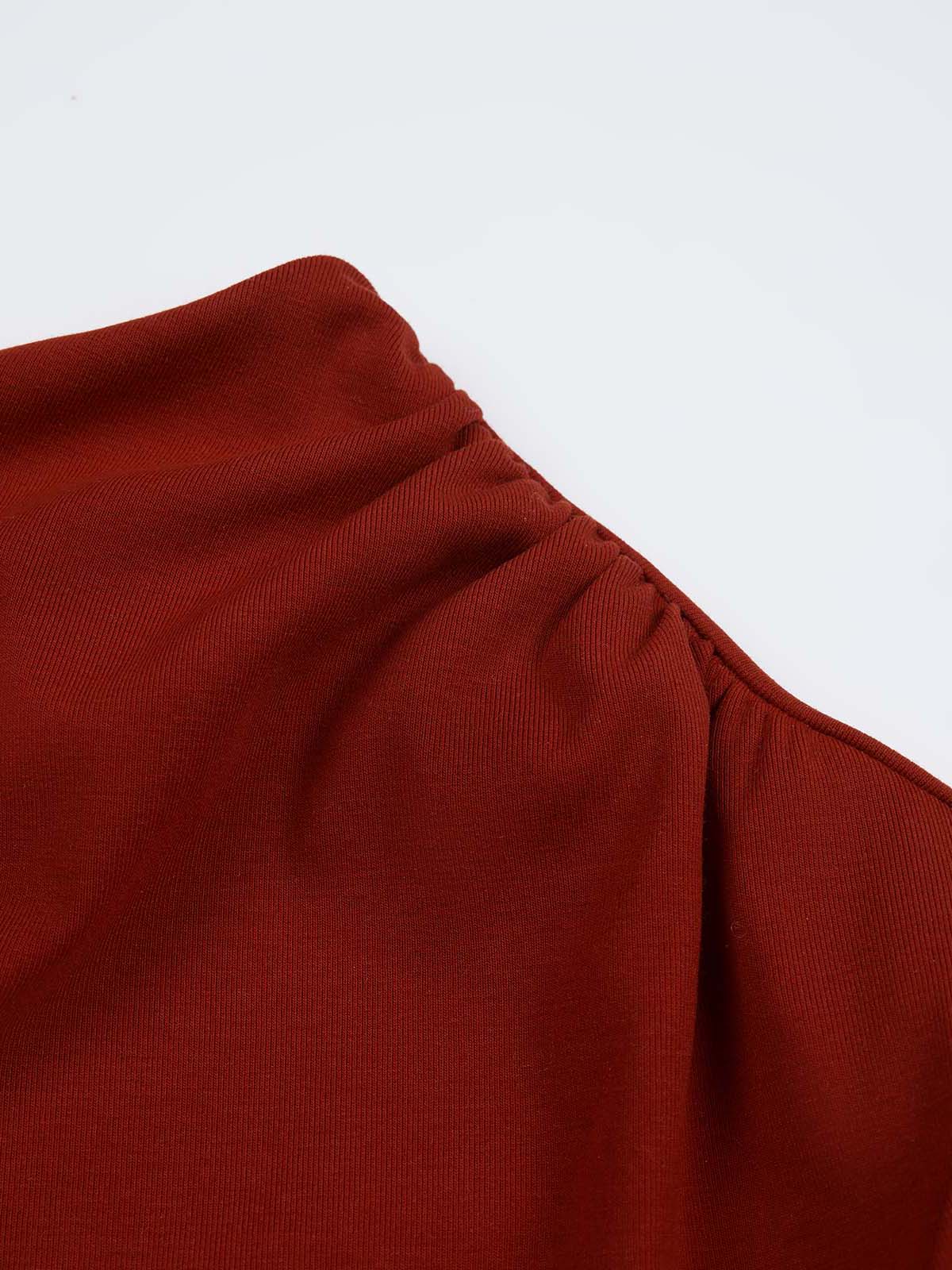 ASOBIO Long-Sleeve Draped Mockneck Top