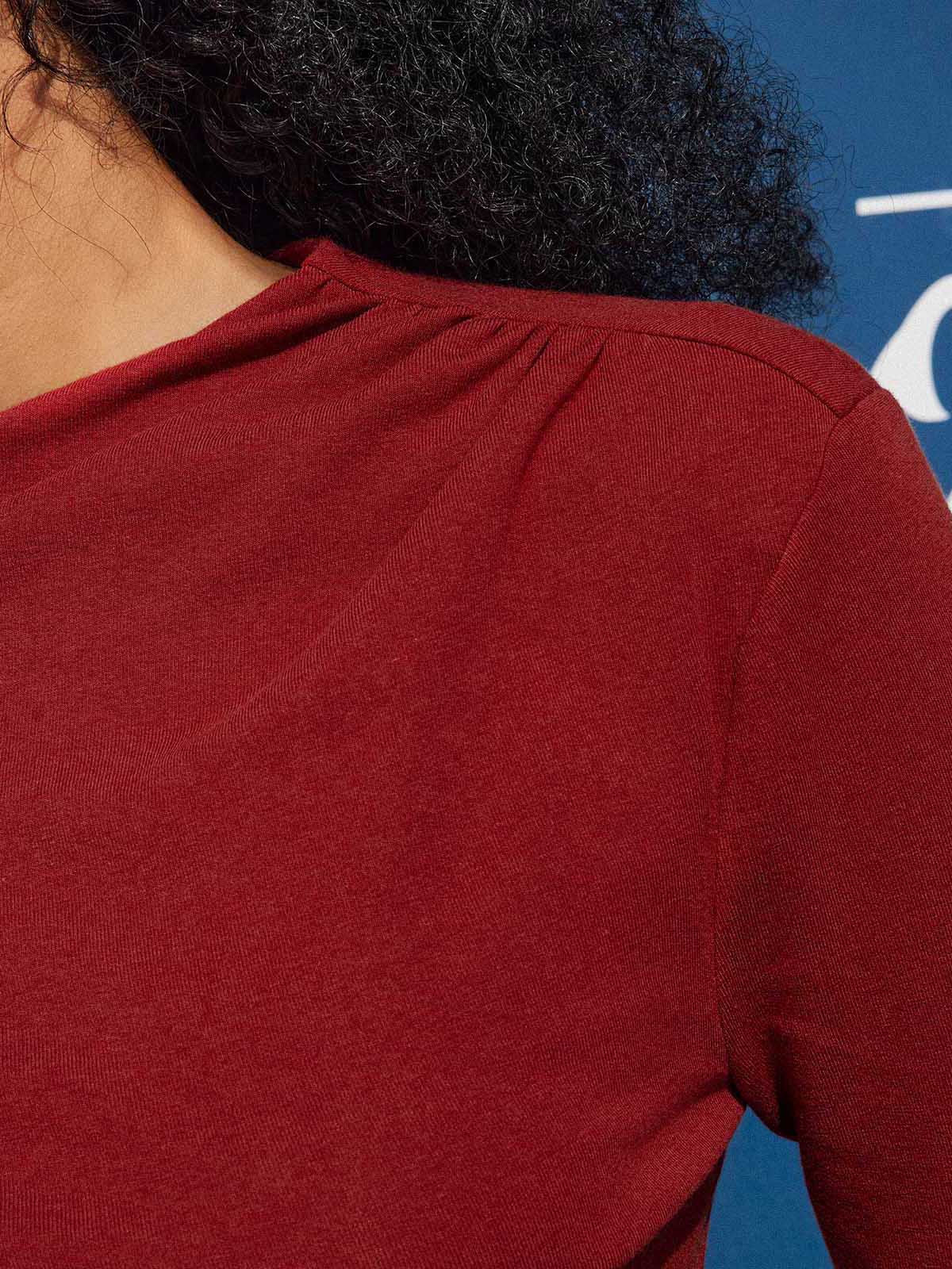 ASOBIO Long-Sleeve Draped Mockneck Top