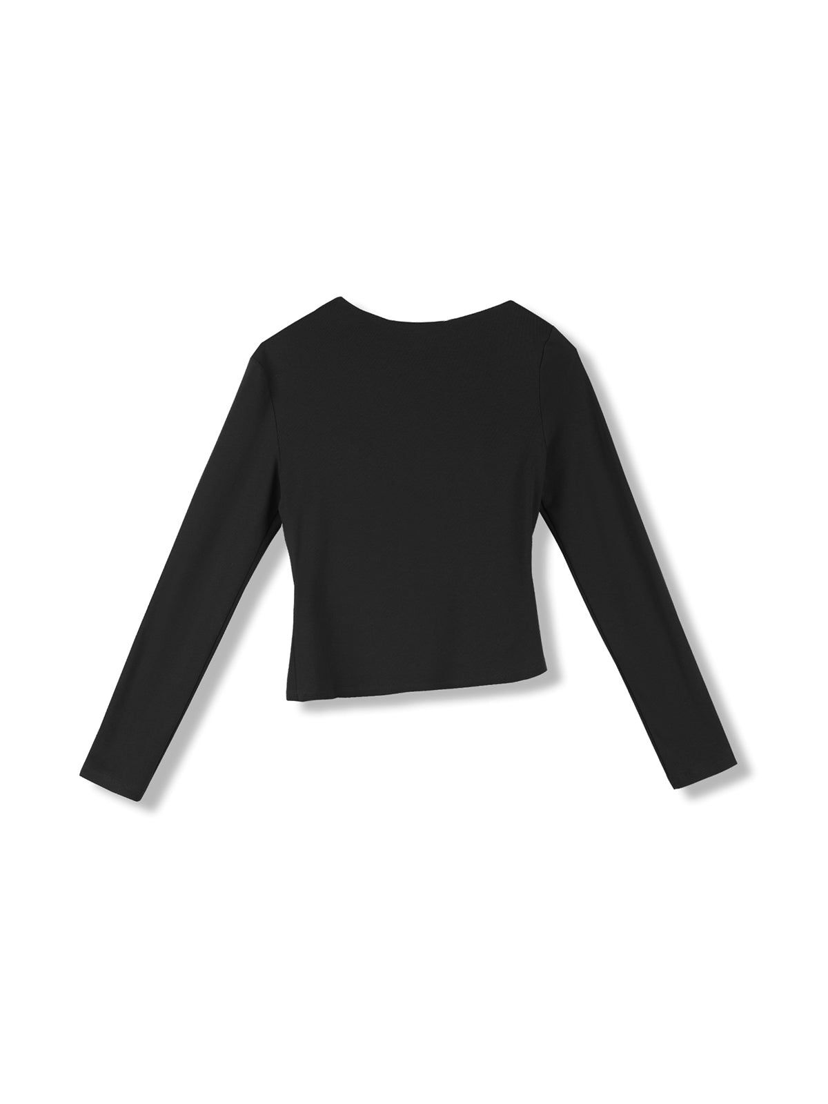 ASOBIO Long-Sleeve Draped Mockneck Top