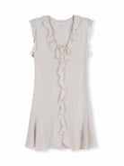 ASOBIO Ruffled Tie-Front Fit-and-Flare Mini Dress