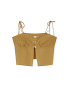 Mustard yellow crop top with thin straps