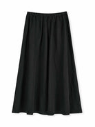  Linen-Blend A-Line Midi Skirt