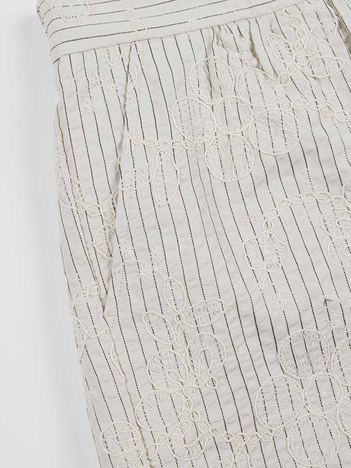 Striped Embroidered Shorts