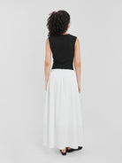 ASOBIO Fit-and-Flare Cotton Maxi Dress with Contour Bodice