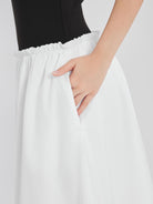 ASOBIO Fit-and-Flare Cotton Maxi Dress with Contour Bodice