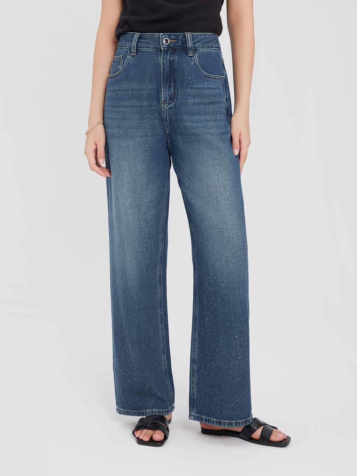 Shimmer Wide-Leg Jeans