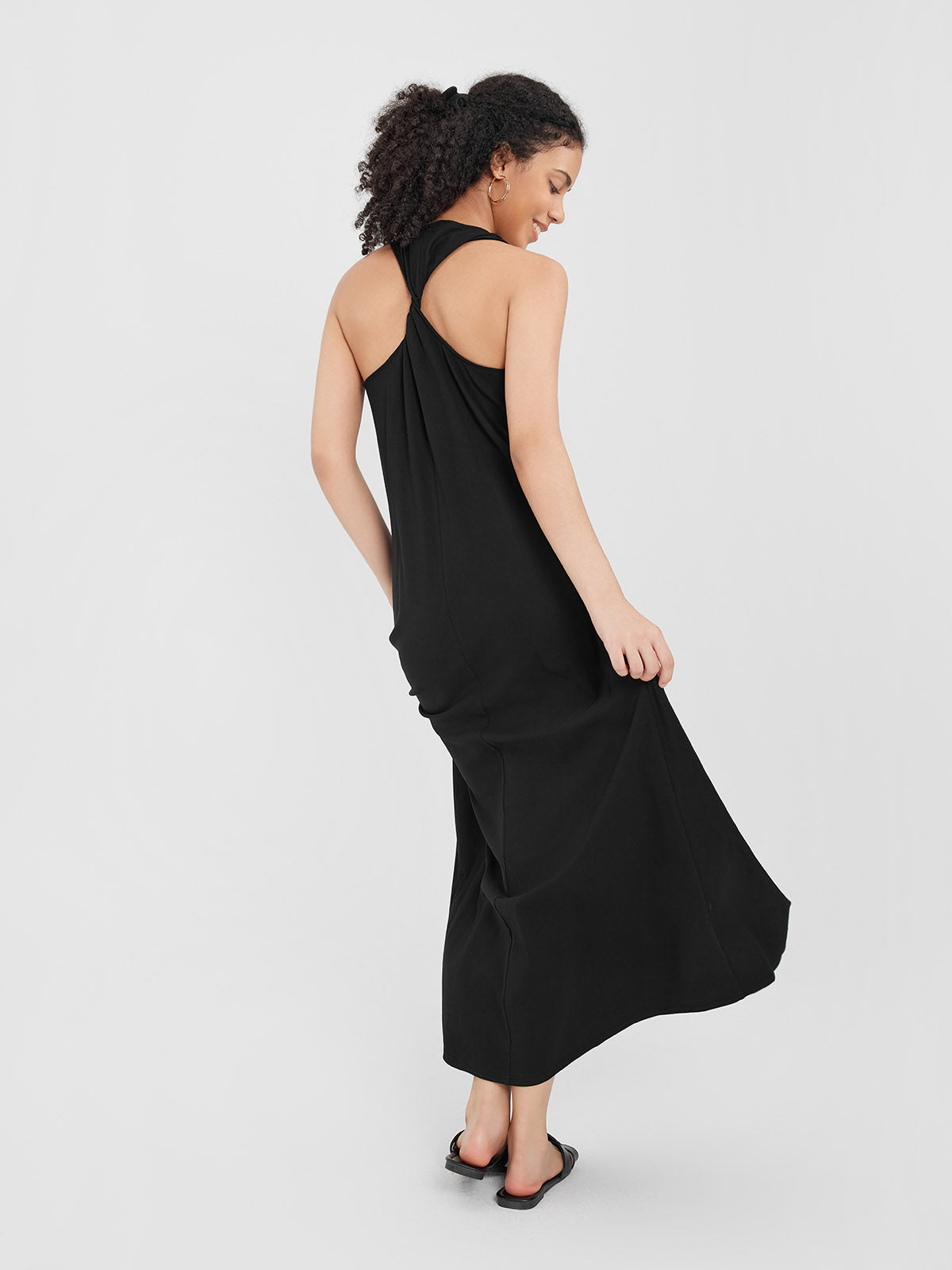 ASOBIO Twist-Back Knit Maxi Dress