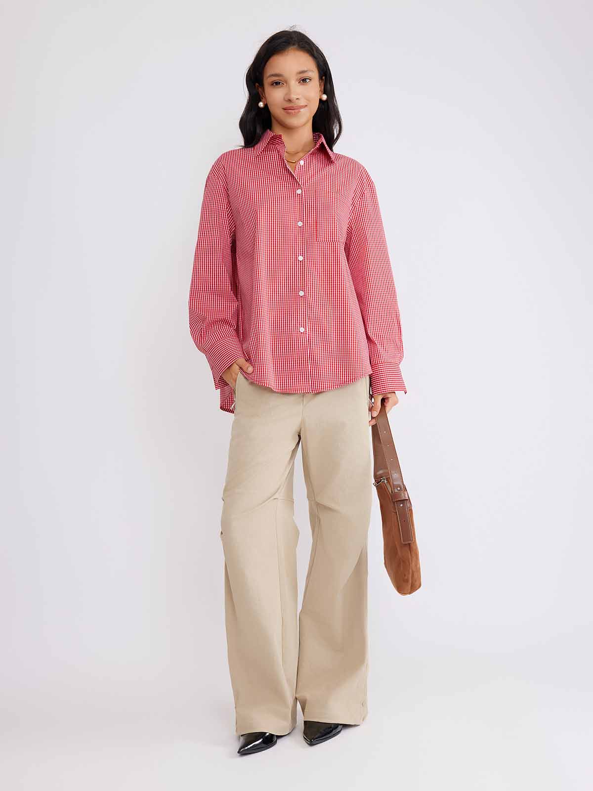 ASOBIO Plaid Relaxed Shirt