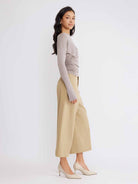 ASOBIO Wool Blend Ruched T-Shirt