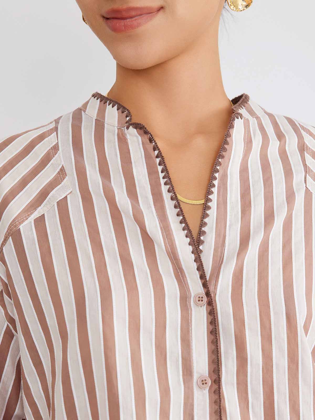 ASOBIO Striped Relaxed Shirt