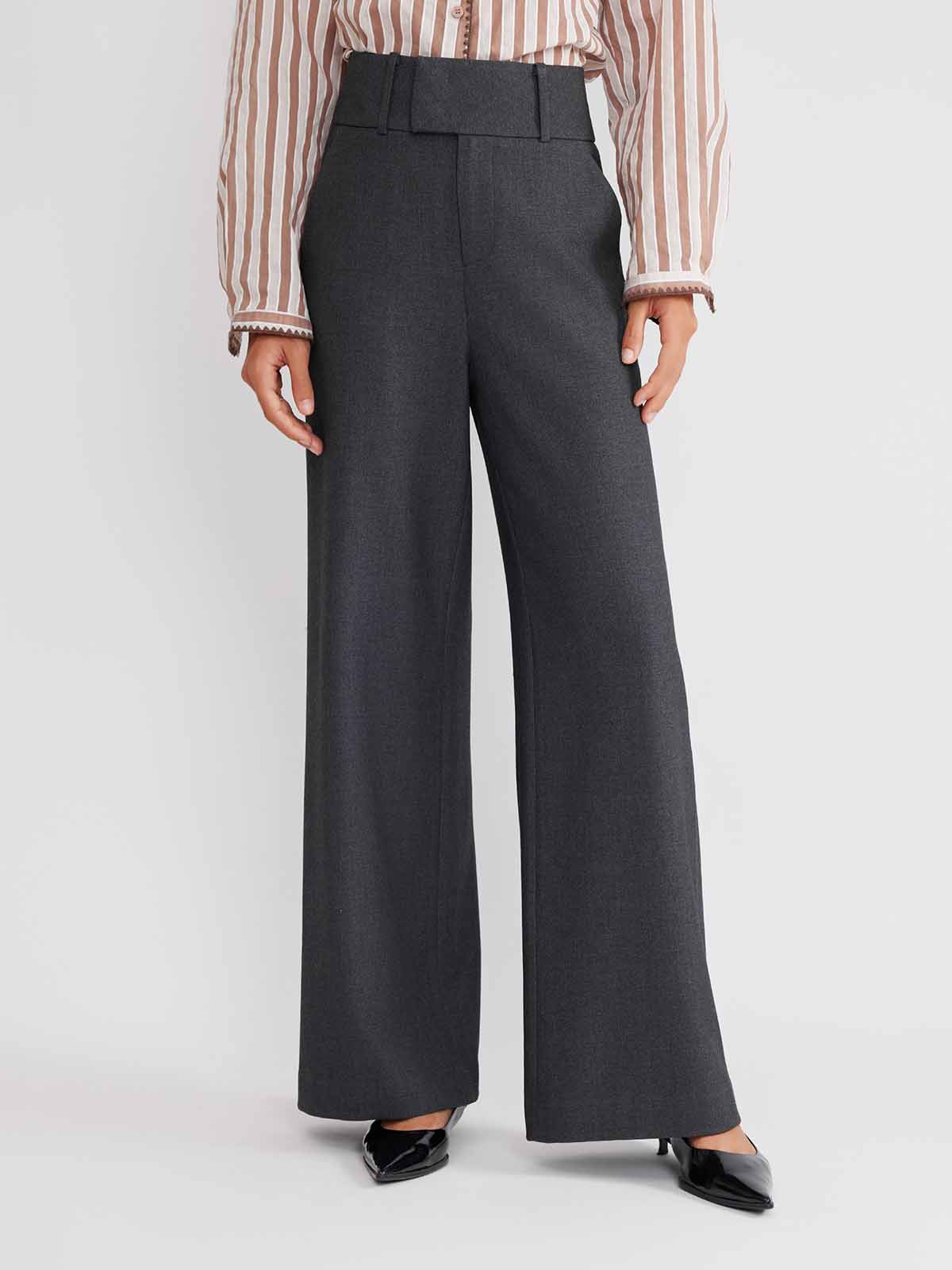 ASOBIO Wool Blend Wide-Leg Trousers