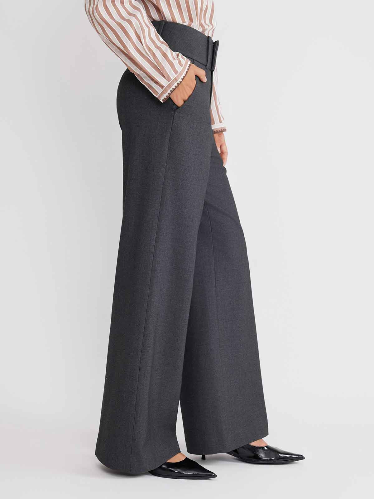 ASOBIO Wool Blend Wide-Leg Trousers