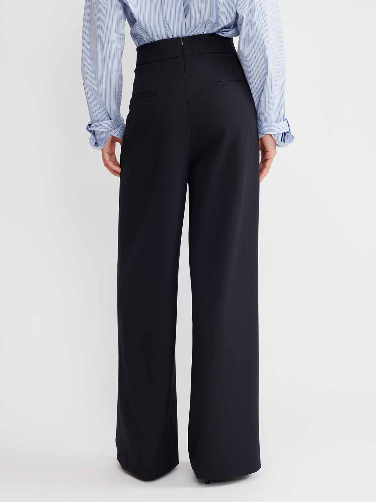 ASOBIO Wool Blend Pleated Trousers