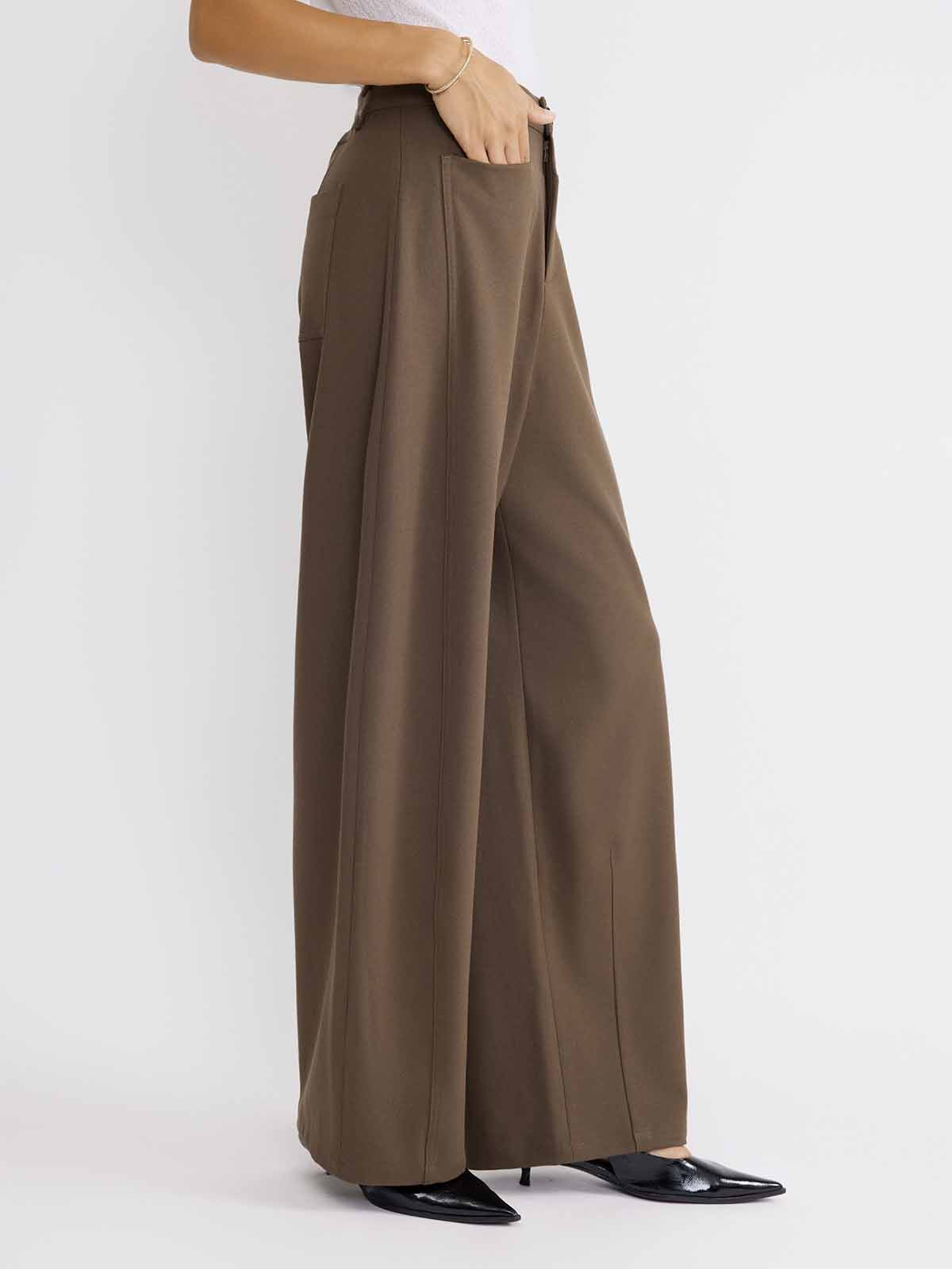 ASOBIO Flat-Waist Wide-Leg Trousers
