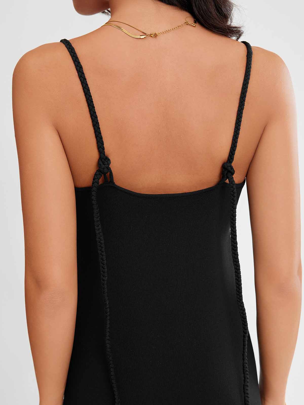 ASOBIO Minimalist Square-Neck Maxi Dress