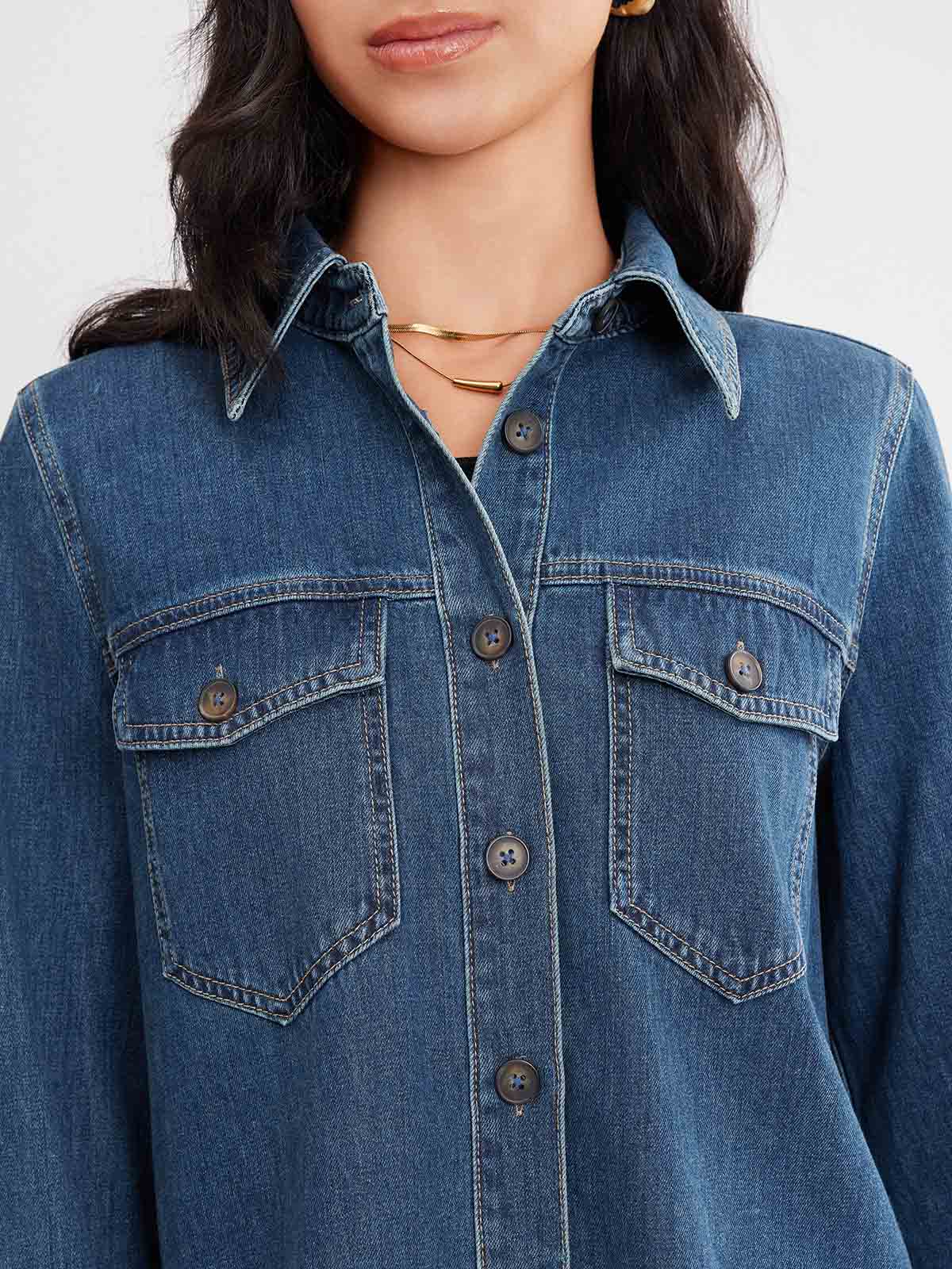 ASOBIO 100% Cotton Denim Shirt