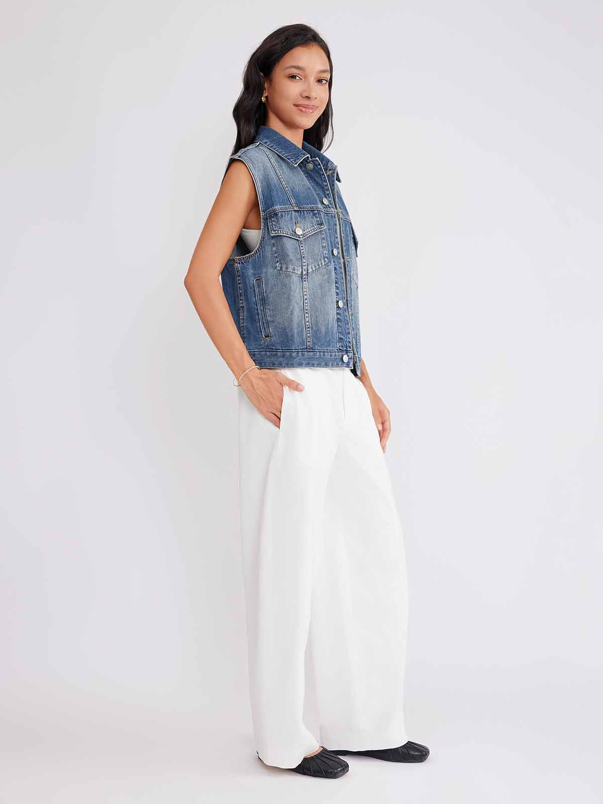 ASOBIO 100% Cotton Denim Vest