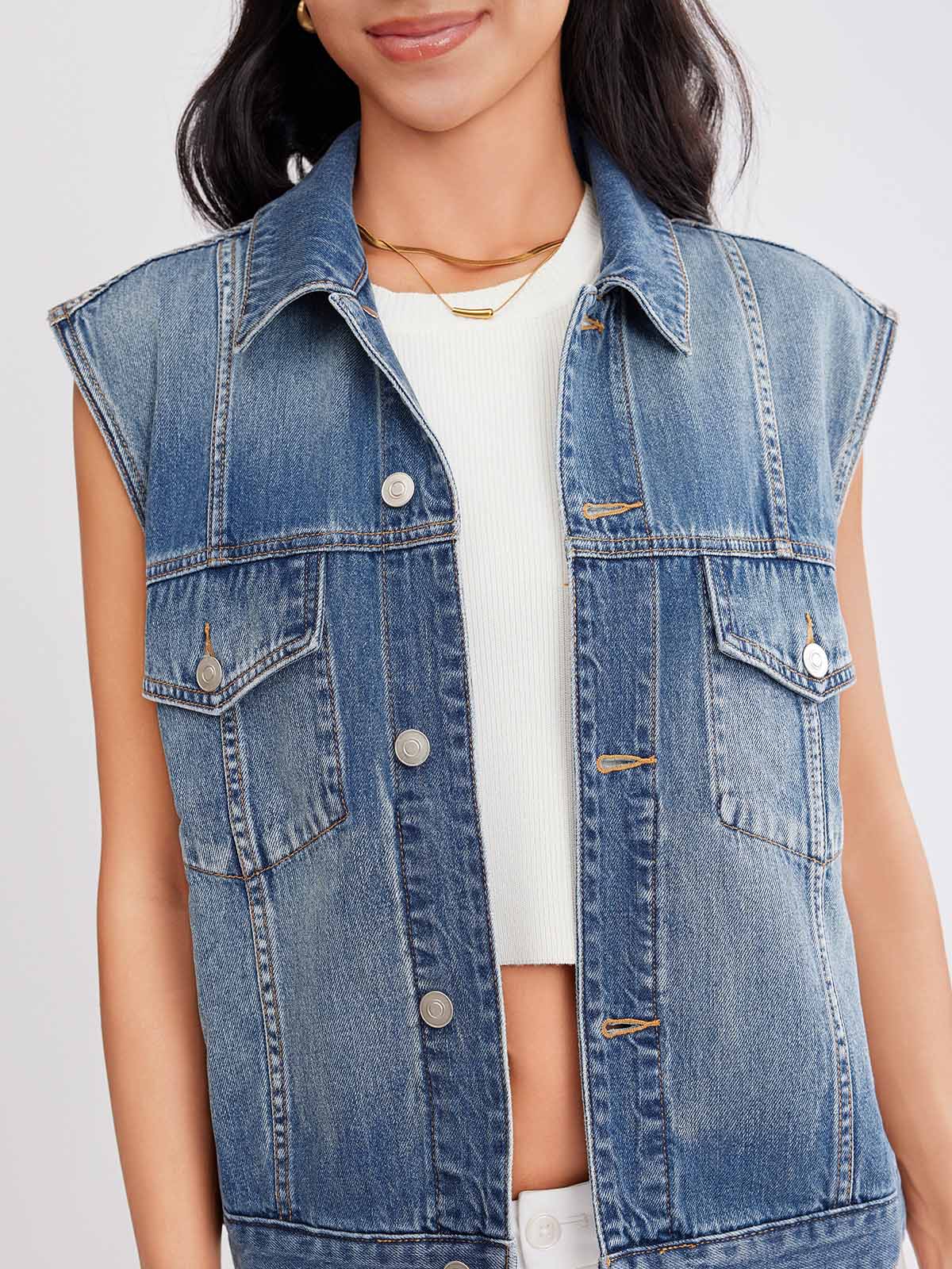 ASOBIO 100% Cotton Denim Vest