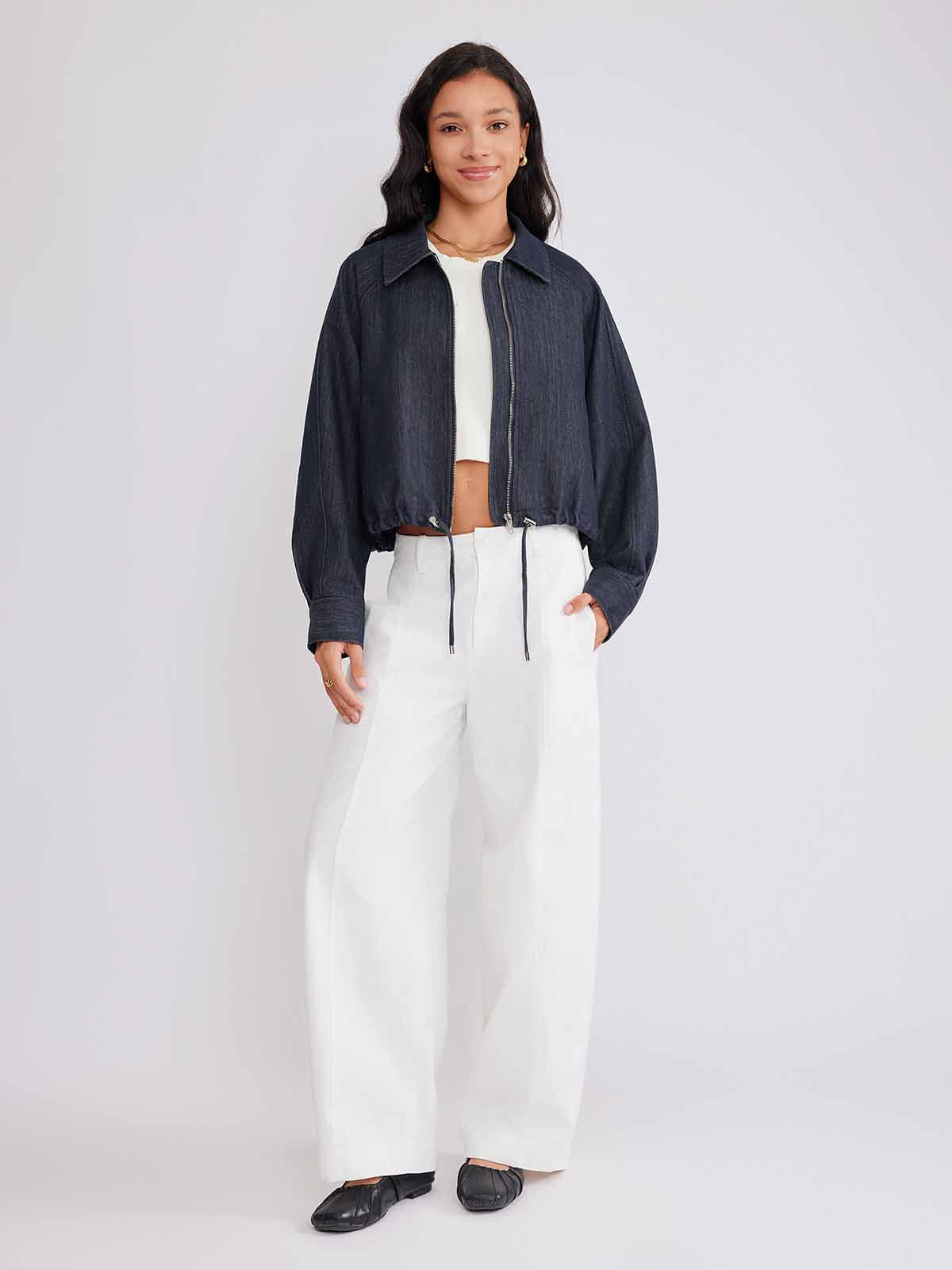 ASOBIO Cotton Denim Utility Jacket