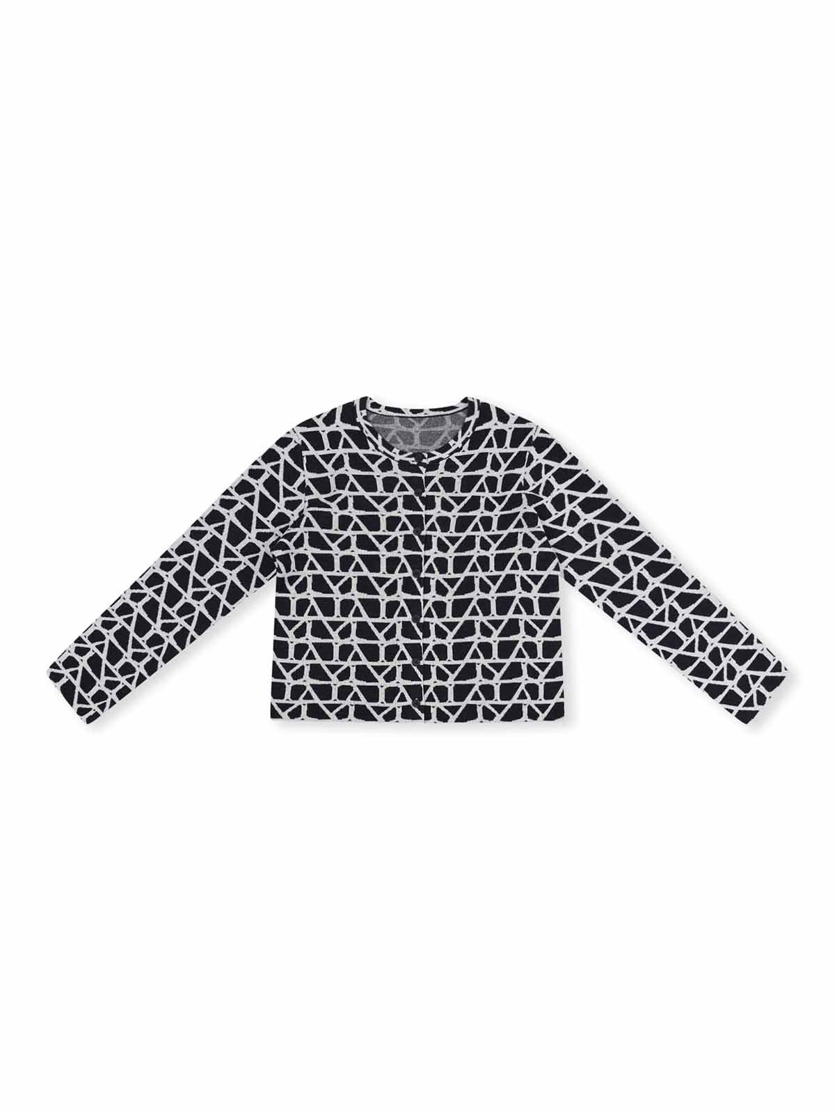 ASOBIO Wool Blend Textured Cardigan