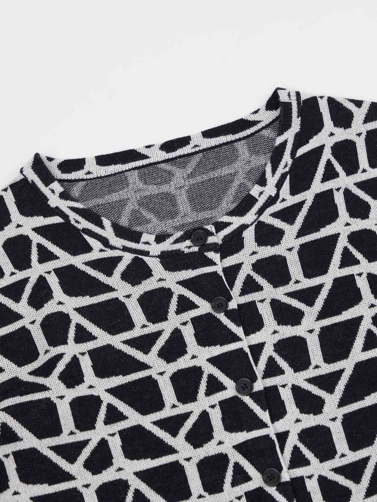 ASOBIO Wool Blend Textured Cardigan