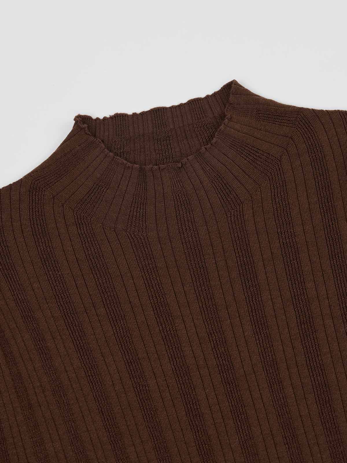 ASOBIO 100% Wool Ribbed Pullover Sweater
