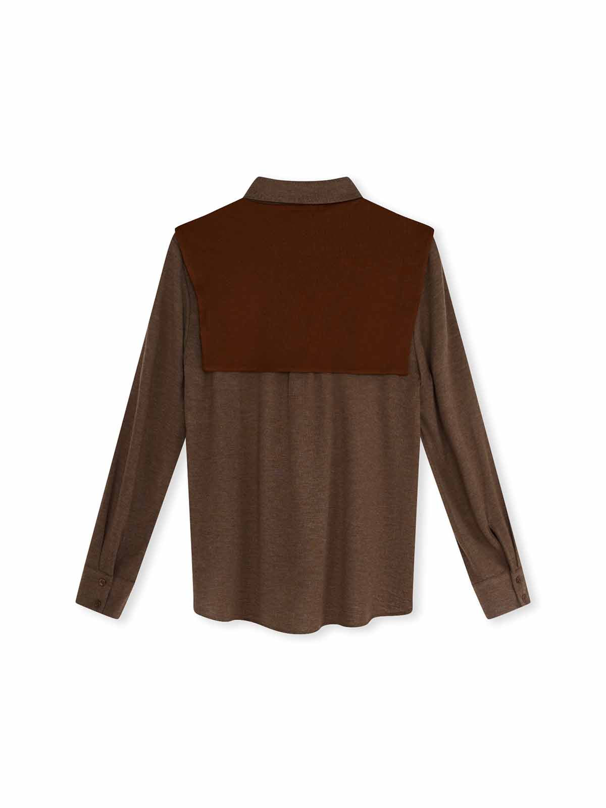 ASOBIO Wool-Blend Shirt with Shoulder Panel