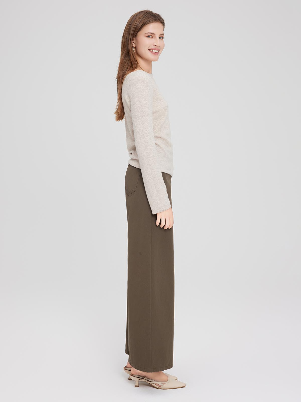 ASOBIO Wool-Cashmere Boatneck Sweater