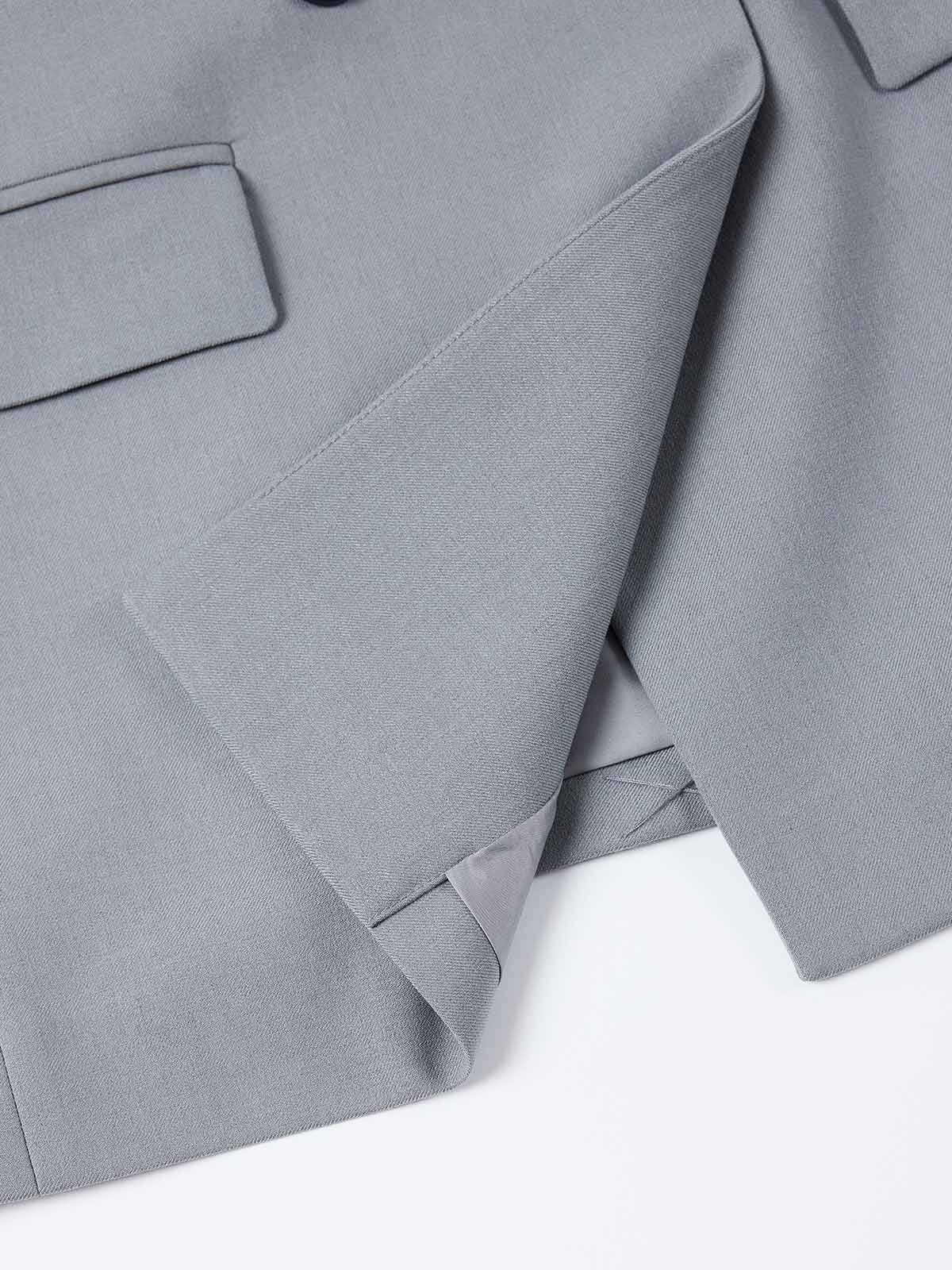 Double-Breasted Wool Blend Blazer