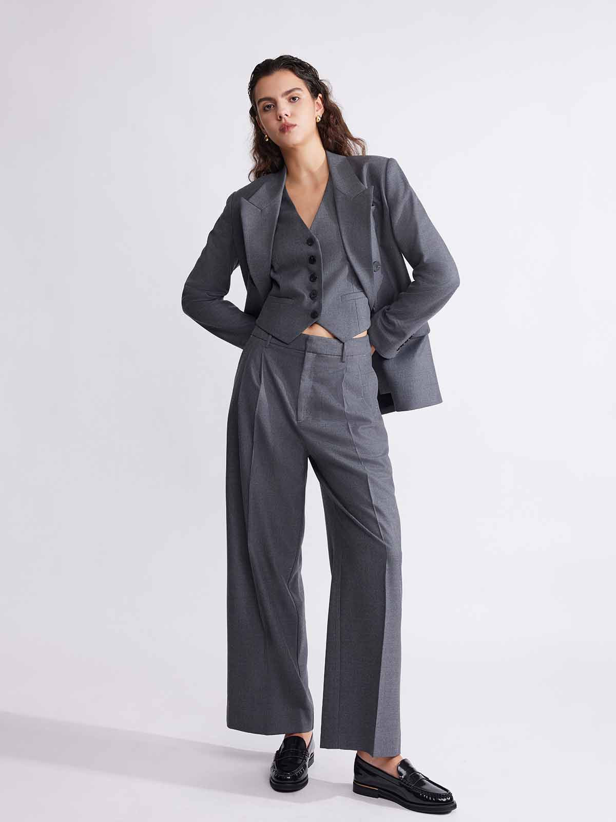 ASOBIO Slim Double-Breasted Blazer