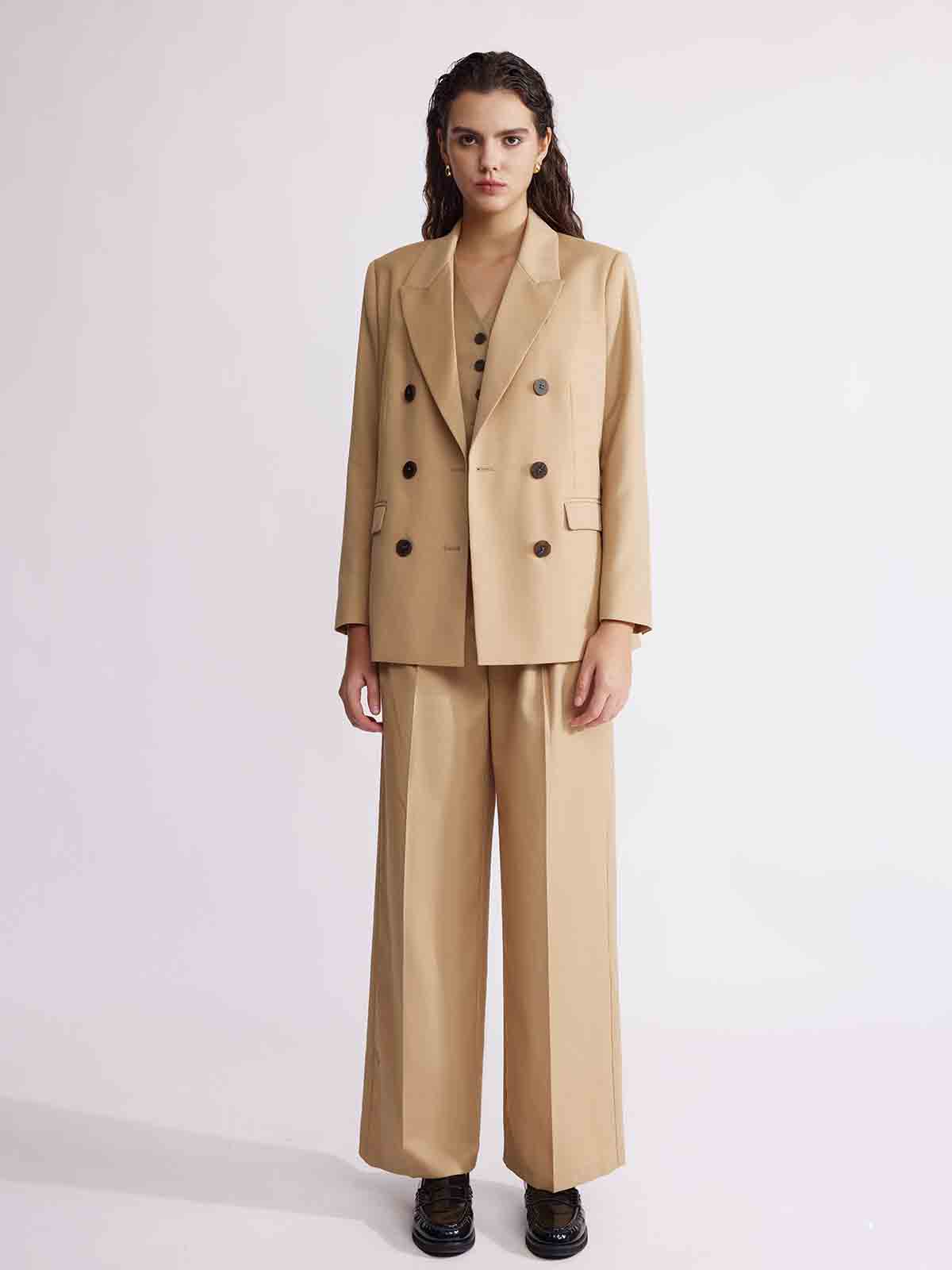 ASOBIO Slim Double-Breasted Blazer